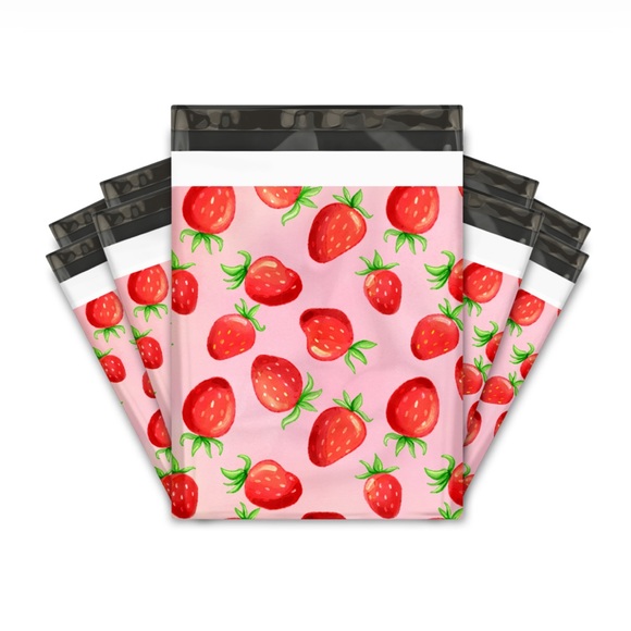 50 10X13 Strawberry Flat Poly Mailers PRICE IS FIRM CLEARANCE - Picture 3 of 5